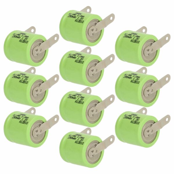 Bateria NiMH 1/3AA vhbw 250 mAh 1.2V - Pack 10 unidades para modelismo