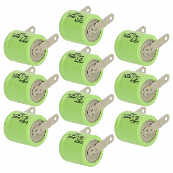 Bateria NiMH 1/3AA vhbw 250 mAh 1.2V - Pack 10 unidades para modelismo