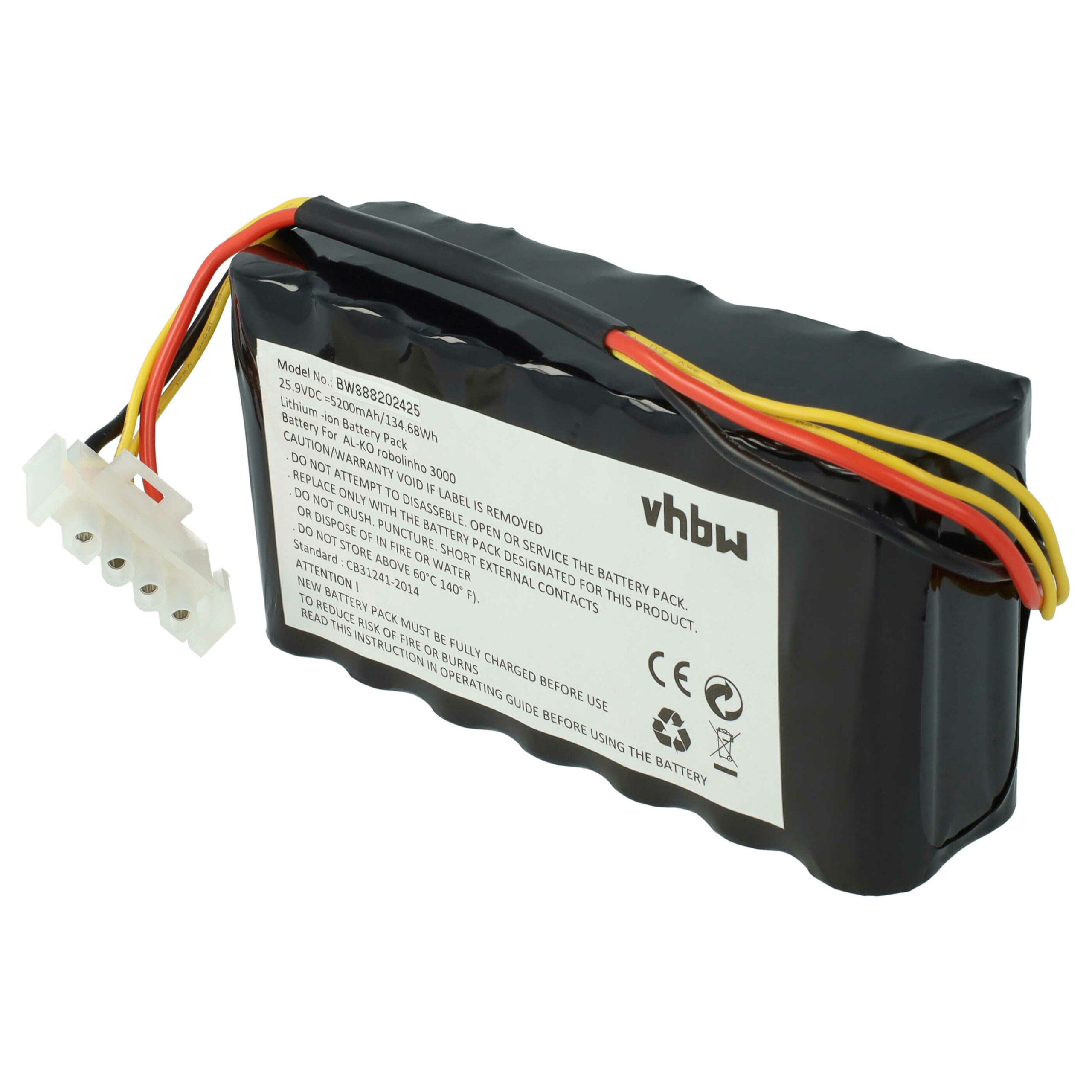 Bateria vhbw compatível com cortadores de relva AL-KO Efco Brill Solo - 5200 mAh 25.9 V Li-Ion - Image 3