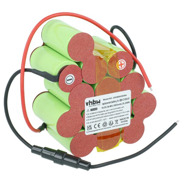 Bateria vhbw para Aspirador Bosch BBH 21633-01 - 16.8V 1800mAh Ni-MH