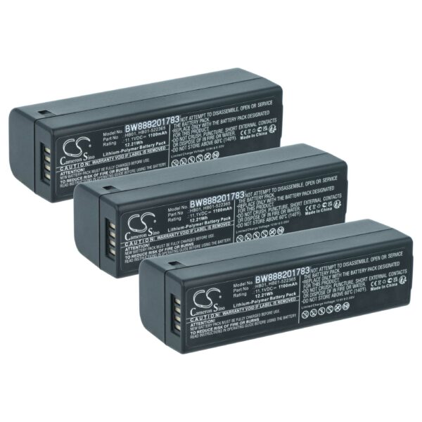 Bateria vhbw 3x para DJI HB01, HB01-522365 - 1100mAh, 11.1V, Li-polímero