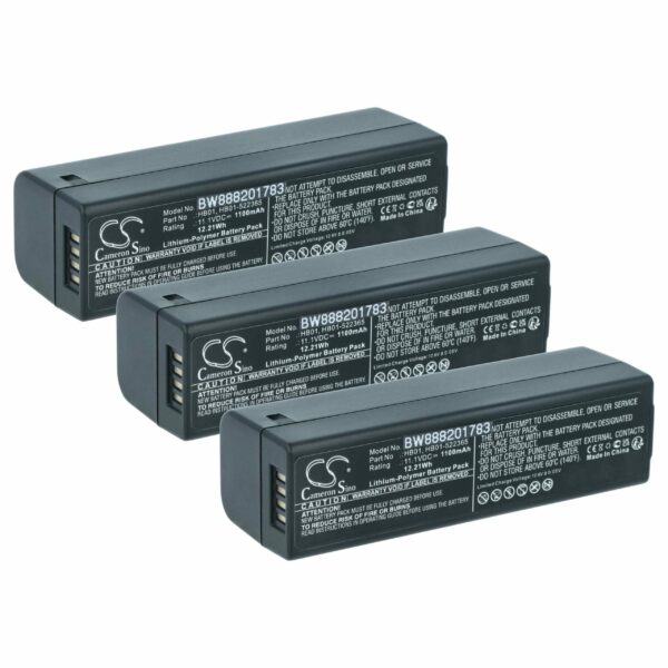 Bateria vhbw 3x para DJI HB01, HB01-522365 - 1100mAh, 11.1V, Li-polímero