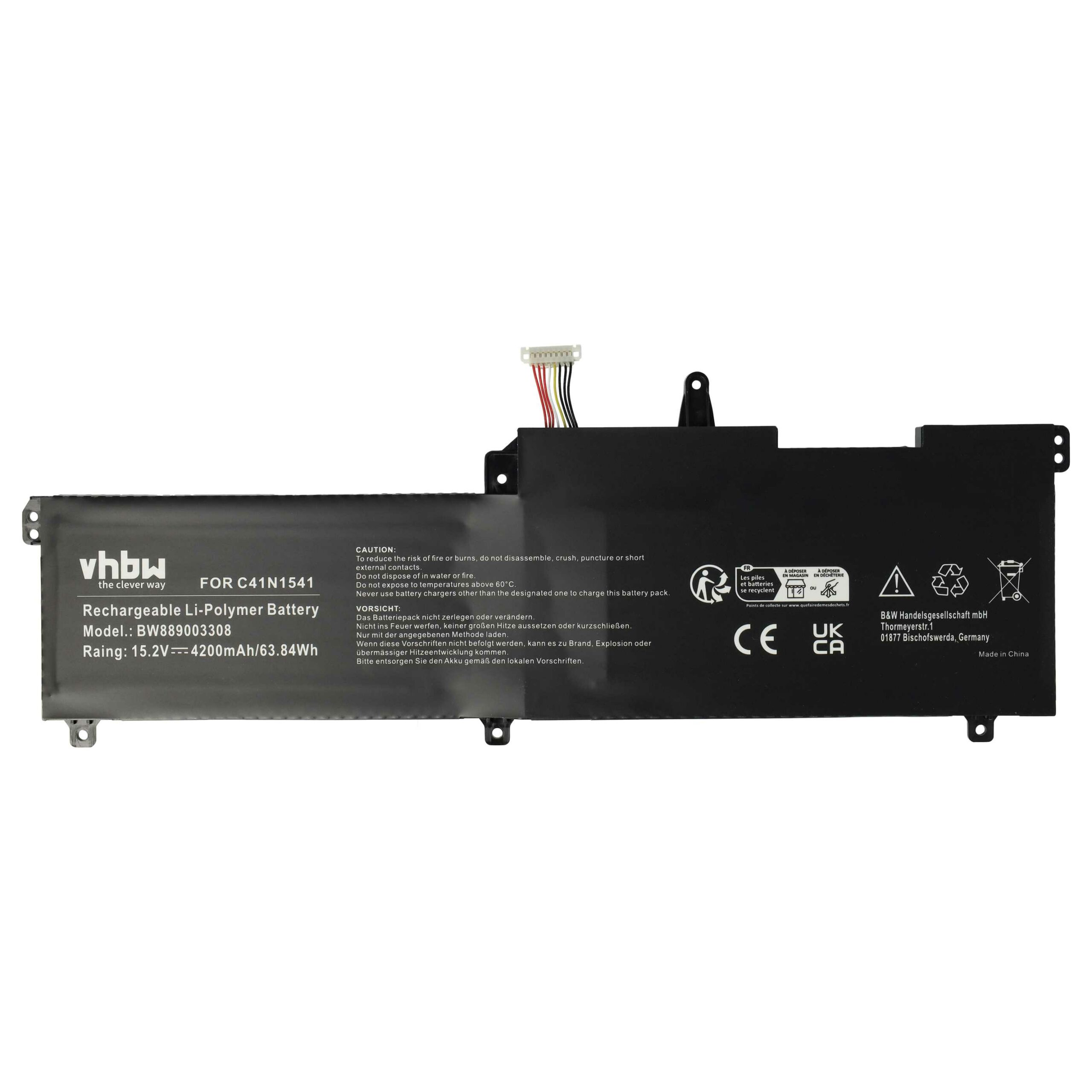 Bateria para Portátil vhbw compatível com Asus C41N1541 4200 mAh 15.2 V - Image 3