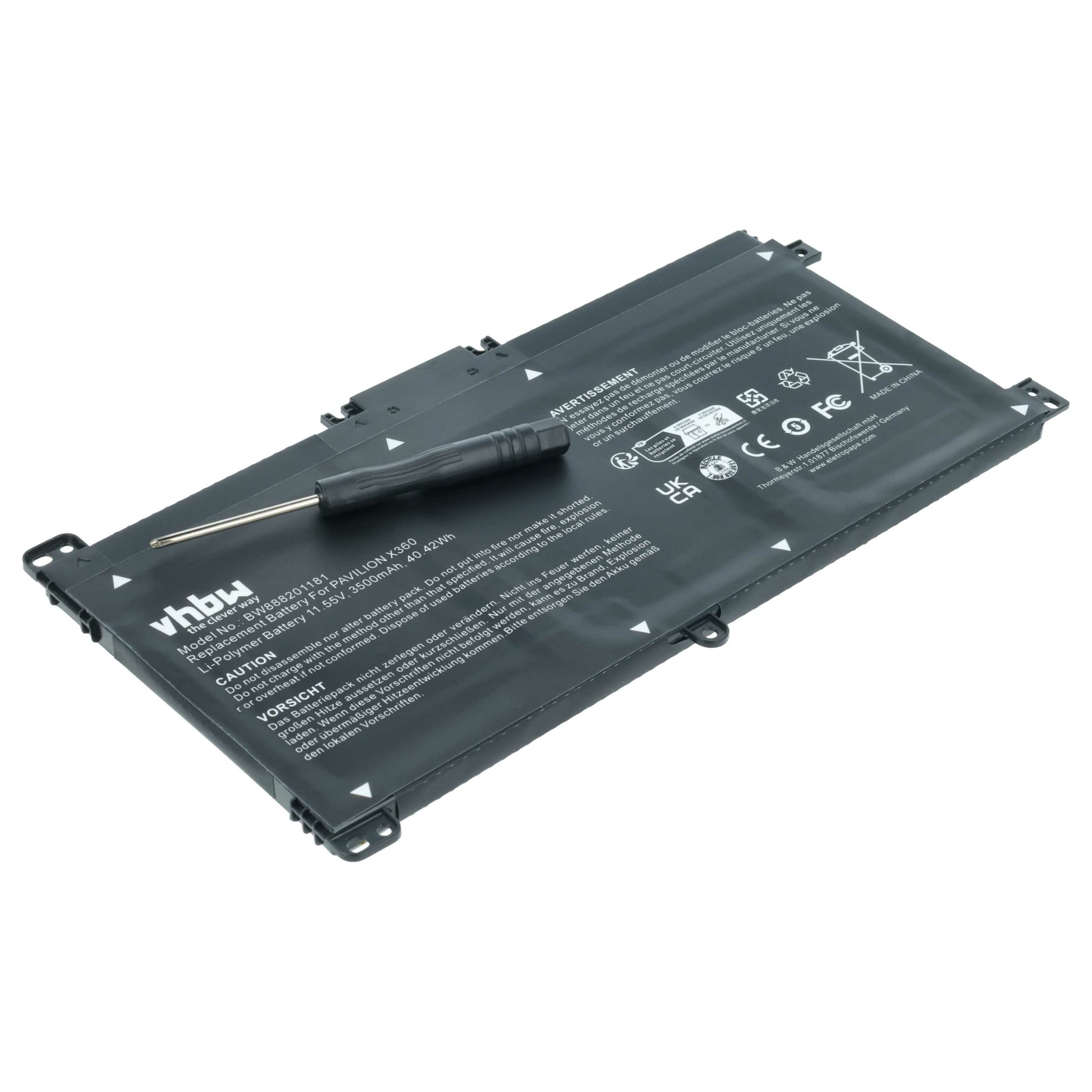 Bateria vhbw para portátil HP 916366-421, BK03XL - 3500 mAh 11.55 V