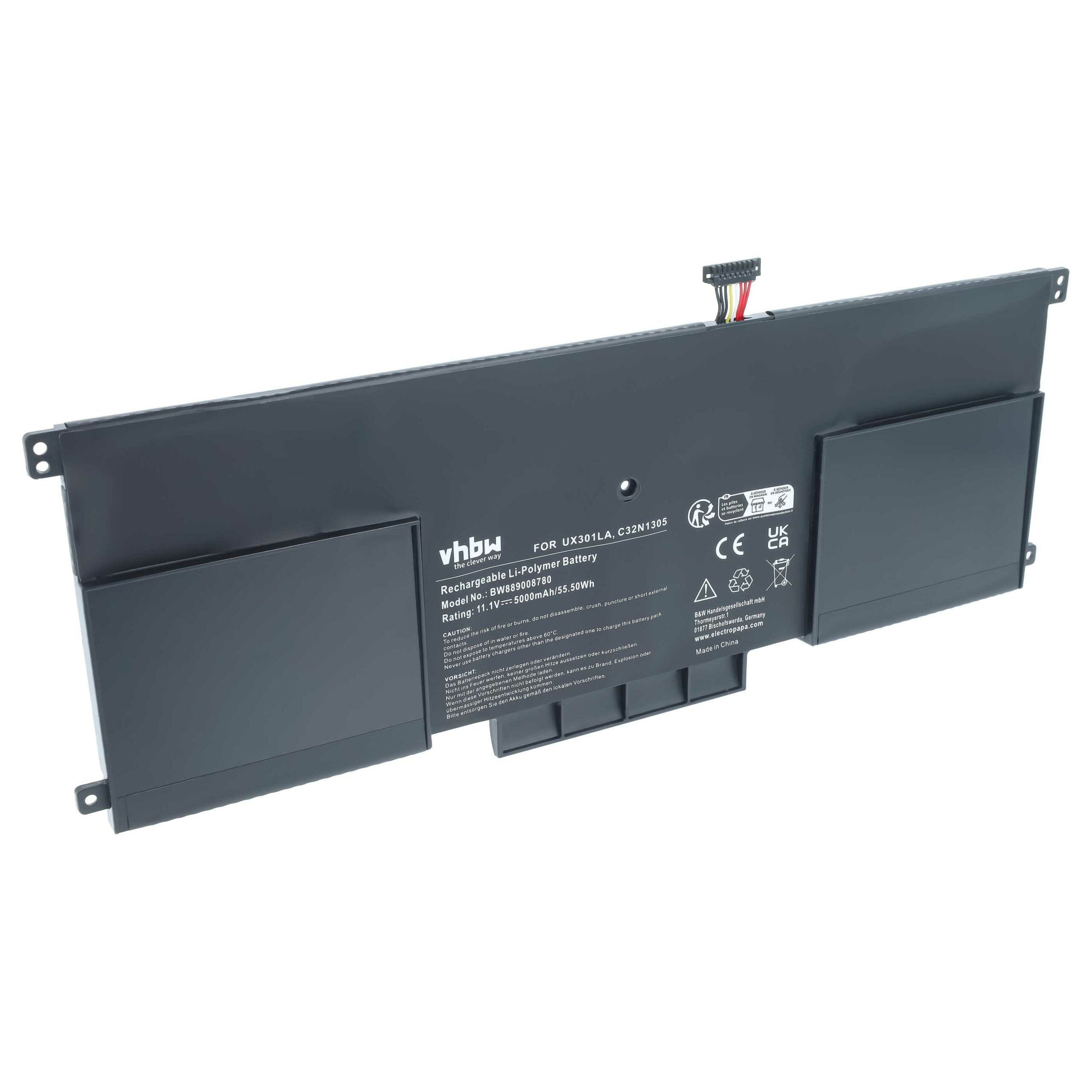 Bateria vhbw para ASUS ZenBook UX301 - Li-Polymer 11.1V 5000mAh
