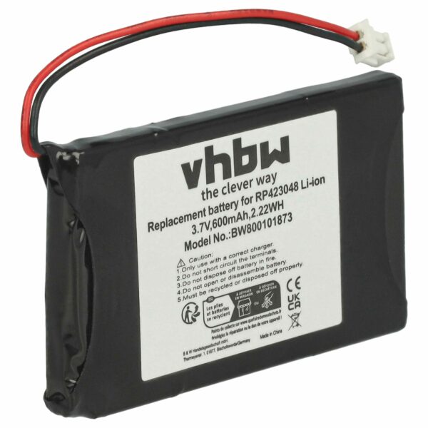Bateria vhbw LZ423048, HI-D6 BT para telefone fixo Grundig - 600 mAh 3.7 V Li-Ion