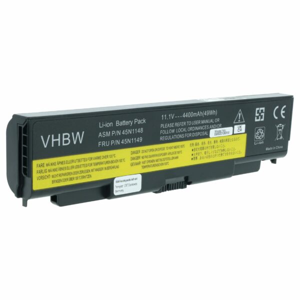 Bateria vhbw para Lenovo - 4400 mAh 11.1 V Li-Ion (45N1144, 0C52863, 0C52864, 45N1145, 0A36302)