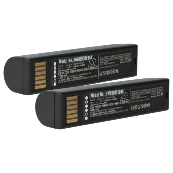 2x Bateria vhbw 2400 mAh 3.7 V compatível com Honeywell Barcode Scanner POS (50148009-001, BAT-SCN05)