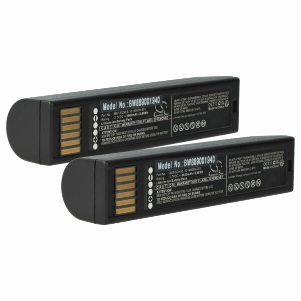 2x Bateria vhbw 2400 mAh 3.7 V compatível com Honeywell Barcode Scanner POS (50148009-001, BAT-SCN05)