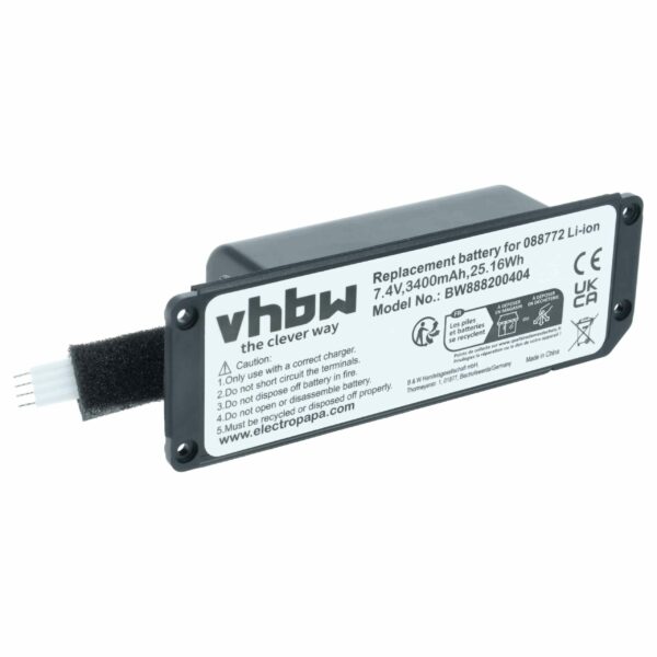 Bateria vhbw para Bose SoundLink Mini 2 - Li-Ion 3400 mAh (substitui 088796, 088789, 088772, 080841)
