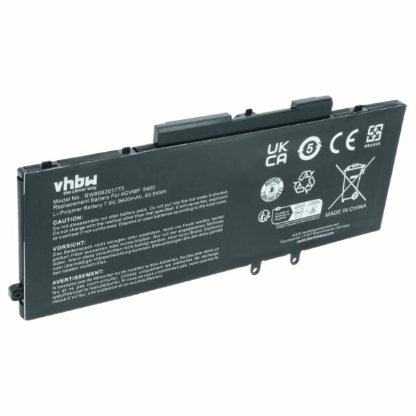 Bateria vhbw para Dell 09JRYT, 0C5GV2, 0X77XY, 4GVMP, X77XY - 8400 mAh 7.6 V Li-Ion