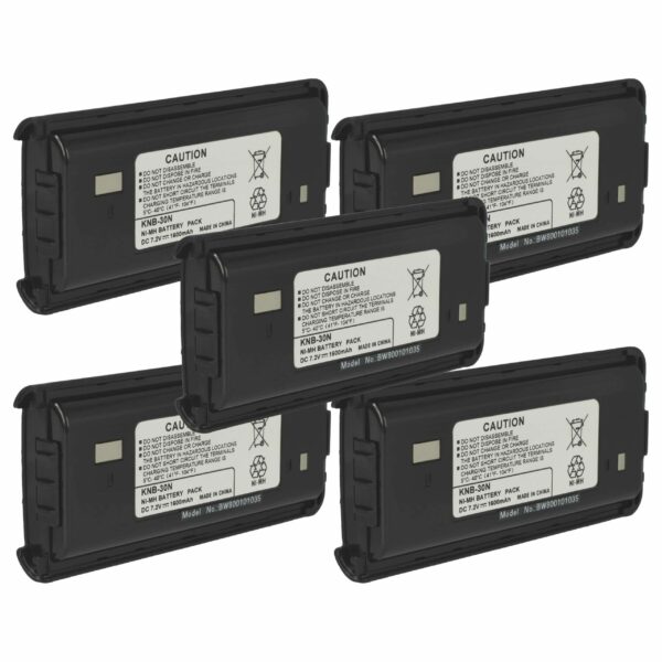 Bateria vhbw 5x compatível com Kenwood KNB-29A, KNB-29, BPKNB45LI - 1600 mAh 7.2 V NiMH