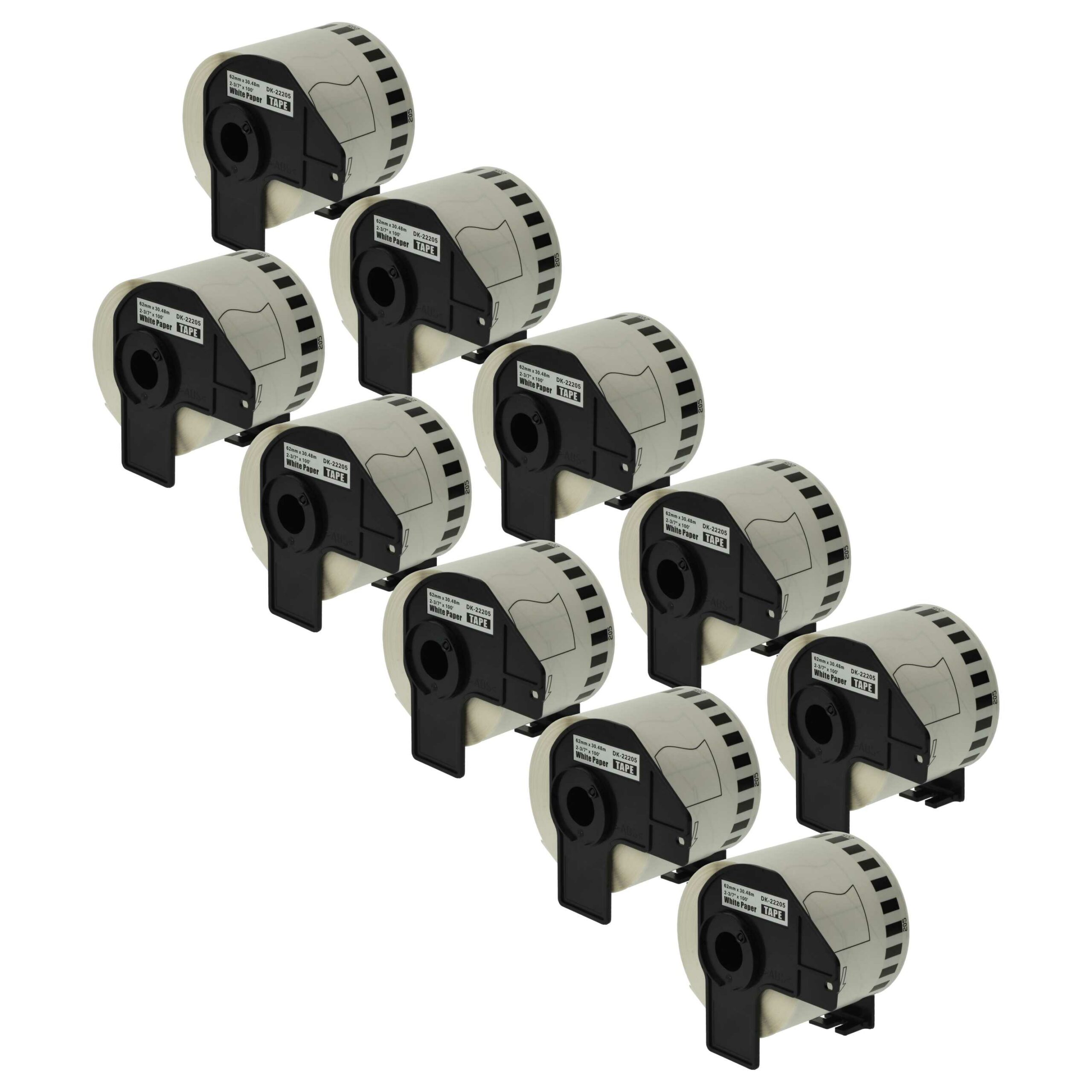 10x vhbw Fita Etiquetadora Contínua Compatível com Brother DK-22205 Premium