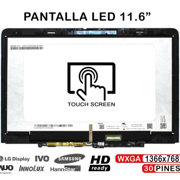 ECRÃ LED TÁTIL QUASE NOVO DE 11,6" PARA PORTÁTIL LENOVO 300W YOGA GEN 4 COM MOLDURA