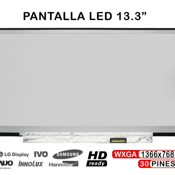 ECRÃ LED QUASE NOVO DE 13,3" PARA PORTÁTIL B133XTN01.6 B133XTN02.1 30 PINOS