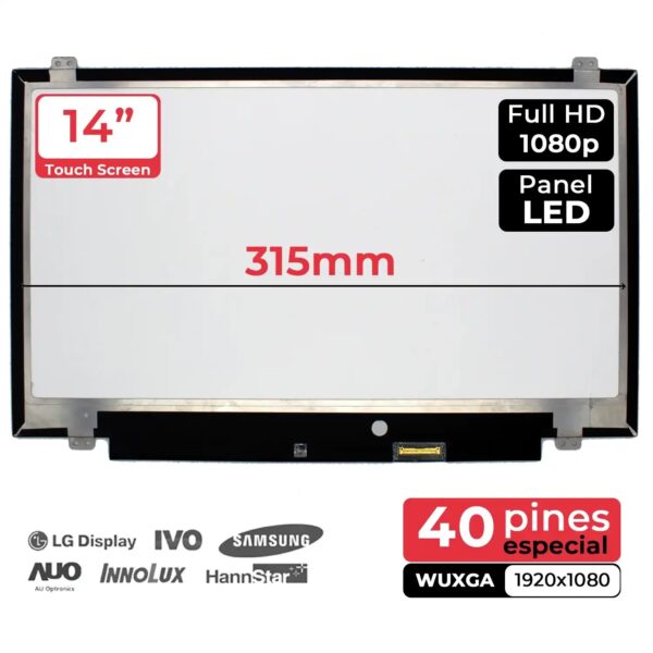 ECRÃ QUASE NOVO PARA PORTÁTIL LED DE 14'' LENOVO T470P T480S | B140HAK01.0 1920X1080 MATE 40 PINOS