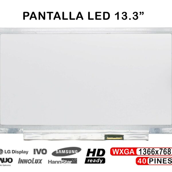 Ecrã LED 13.3" WXGA (1366x768) 40 Pinos para Portátil - CLAA133WB01A N133BGE-L32 B133XW01 V1