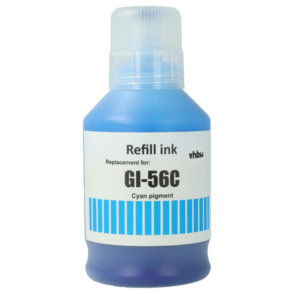 Tinta de Reabastecimento Cyan vhbw para Canon GI-56C, 4430C001 - Pigmentada, 135 ml