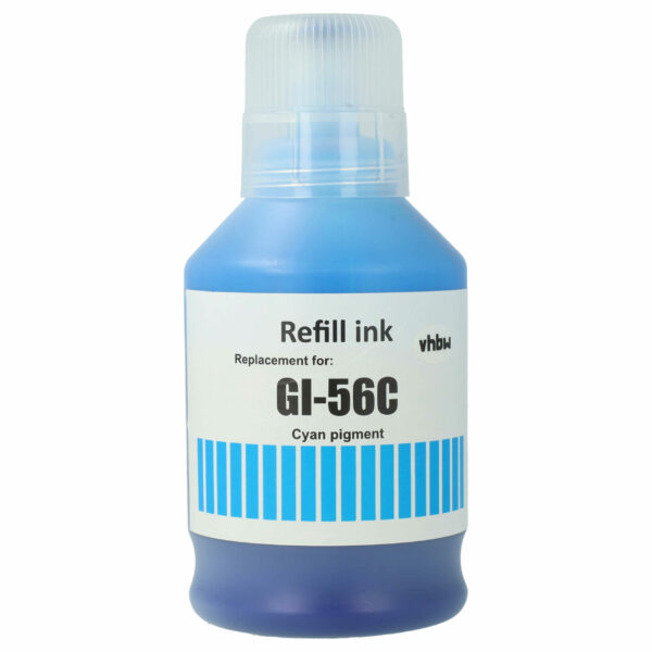 Tinta de Reabastecimento Cyan vhbw para Canon GI-56C, 4430C001 - Pigmentada, 135 ml