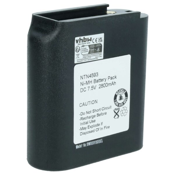 Bateria vhbw para Motorola NTN4538, NTN4593A, NTN4593B, NTN4592, NTN4593, NTN4593C - 2700 mAh 7.5 V NiMH
