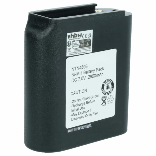 Bateria vhbw para Motorola NTN4538, NTN4593A, NTN4593B, NTN4592, NTN4593, NTN4593C - 2700 mAh 7.5 V NiMH