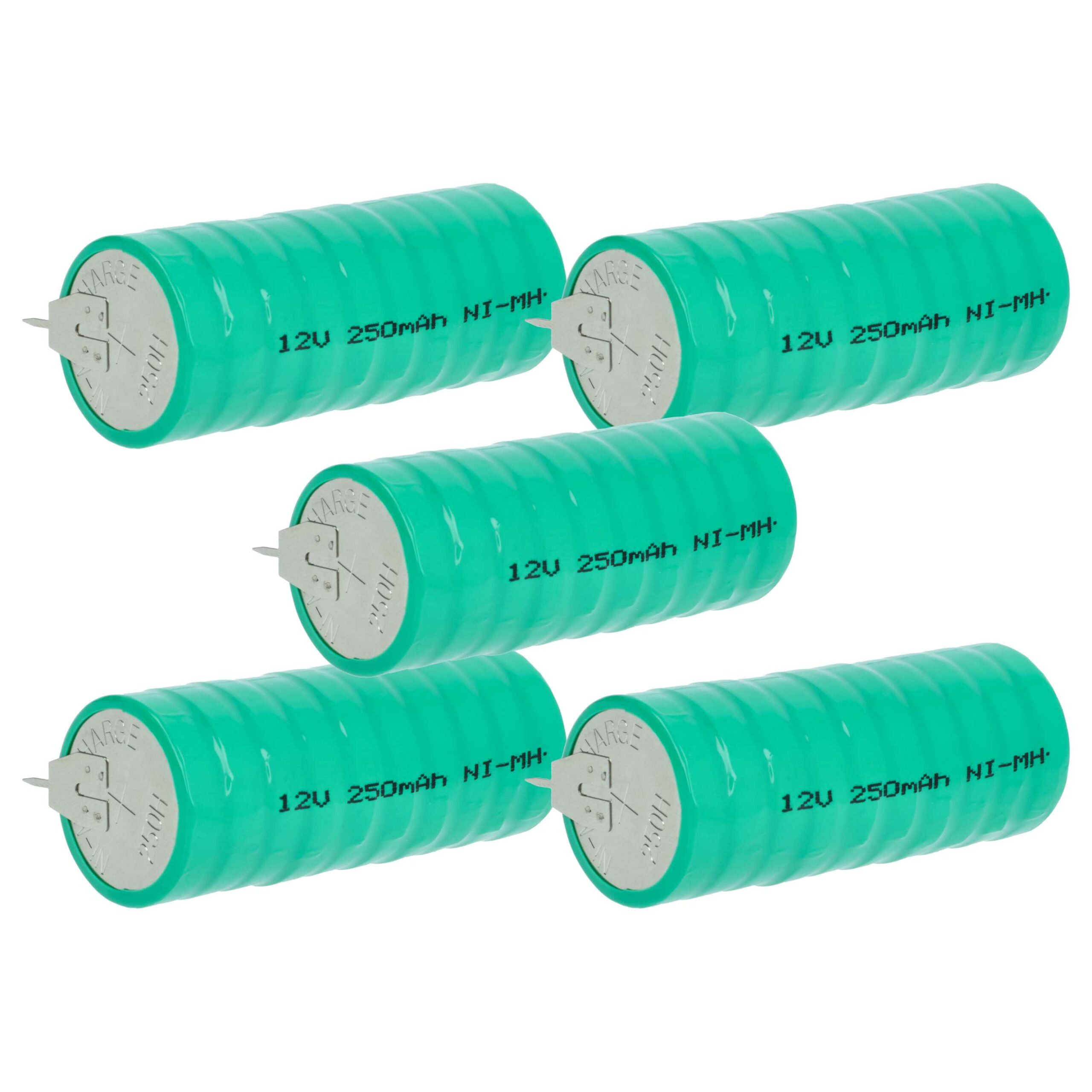 Pack de 5 Baterias Recarregáveis em Moeda V250H 12V 250mAh NiMH vhbw