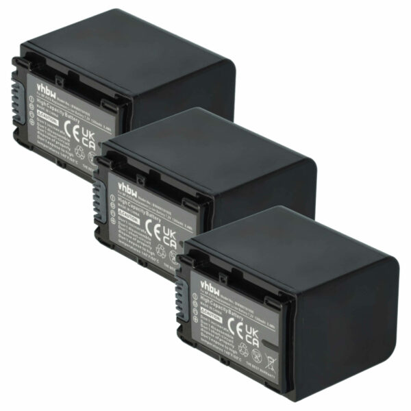 Bateria vhbw 3x para Câmara de Vídeo Sony NP-FV40, NP-FV50, NP-FV100, NP-FV60, NP-FV30 - 1300 mAh 7.2 V Li-Ion