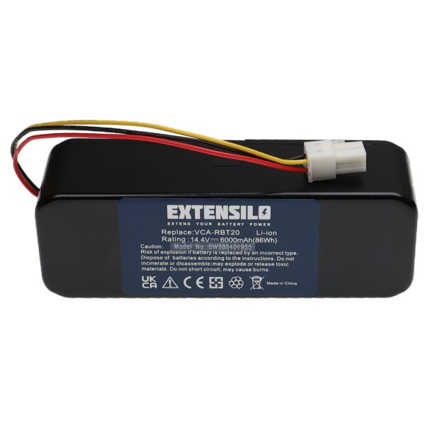 Bateria EXTENSILO para Samsung 6000mAh, 14.4V, Li-Ion (AP5576883, DJ63-01050A, AP5579205, DJ96-00113A)