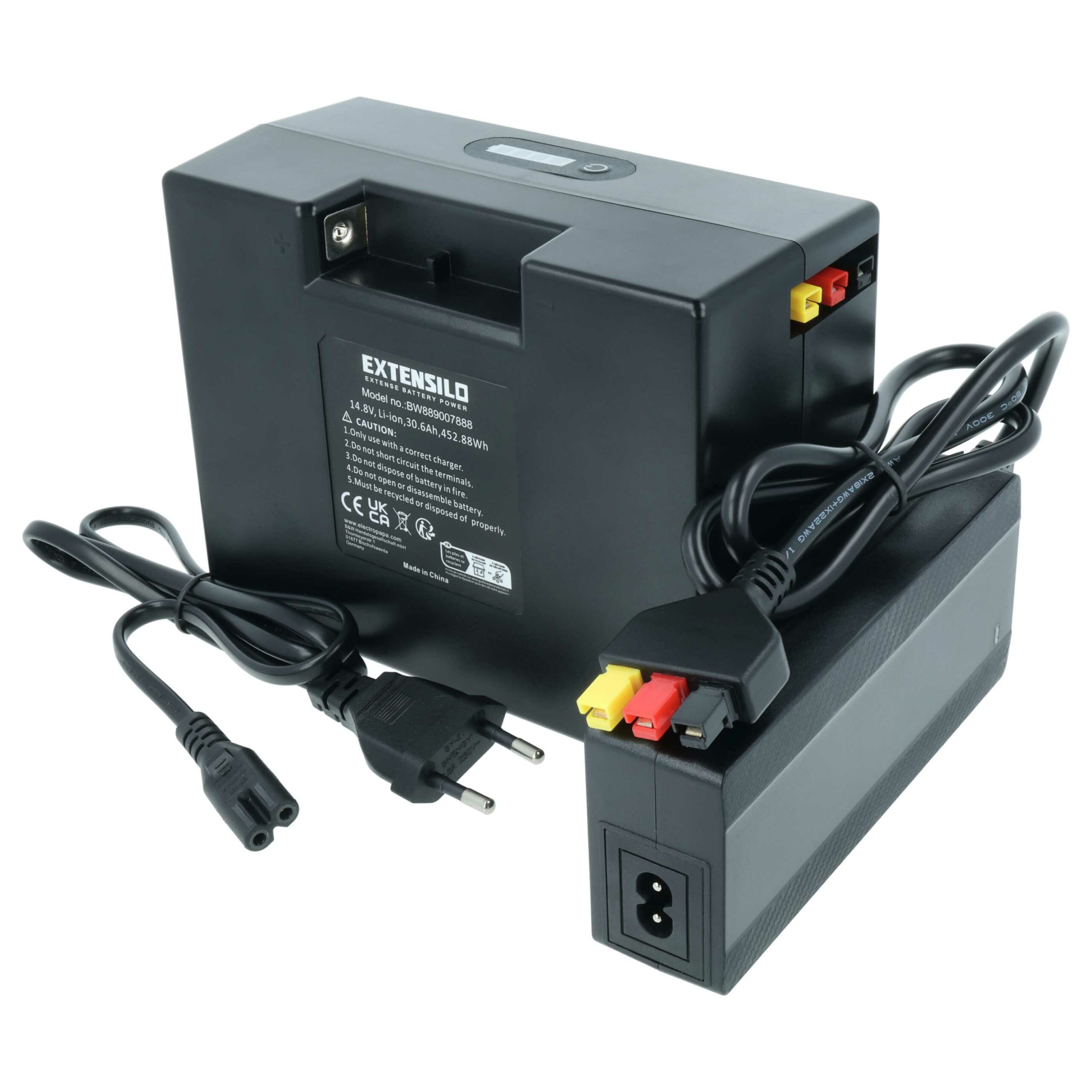 Bateria EXTENSILO Li-Ion para Carrinho de Golfe 14.8V 30.6Ah (30600mAh) com Carregador