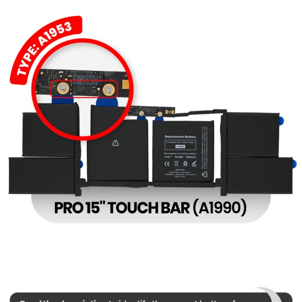 Bateria A1953 para Portátil Apple MacBook Pro 15" Touch Bar A1990 (2018-2019)