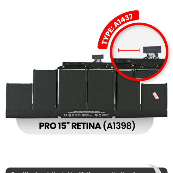 Bateria para Portátil MacBook Pro Retina 15" A1398 (Mid 2012 / Early 2013) A1417