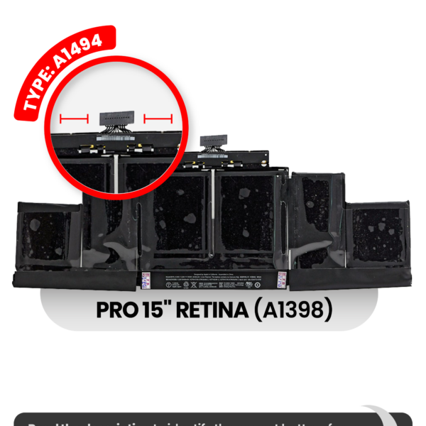 Bateria A1494 para Portátil Apple MacBook Pro Retina 15" A1398 (2013-2014)