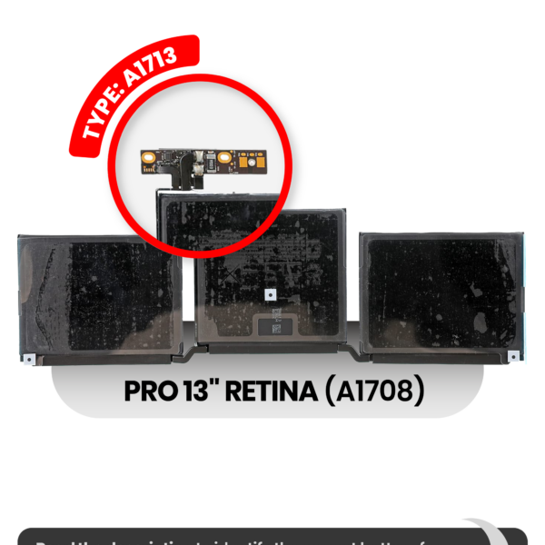Bateria A1713 para Portátil Apple MacBook Pro 13 Retina A1708 (2016-2017)