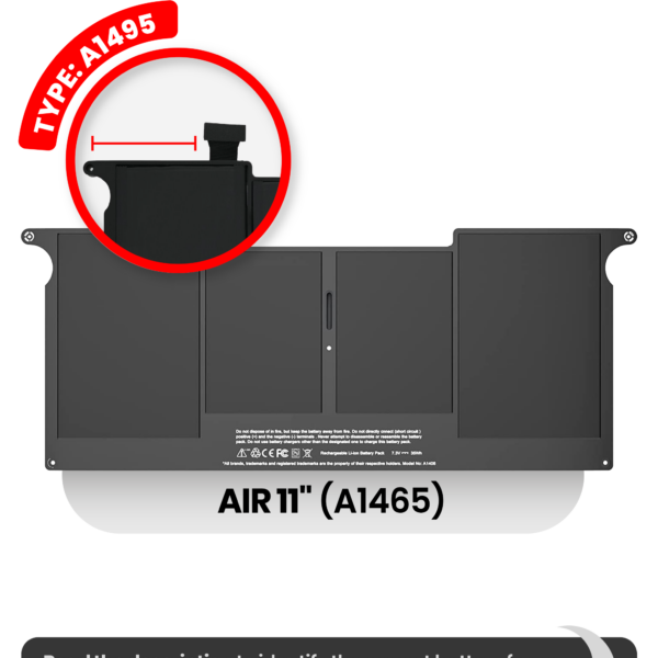 Bateria A1495 para Portátil Apple MacBook Air 11" A1465 (Mid 2013 / Early 2014 / Early 2015)