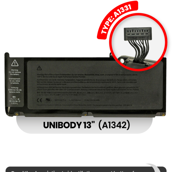 Bateria A1331 para Portátil Apple MacBook Unibody 13″ A1342 (2009–2010)