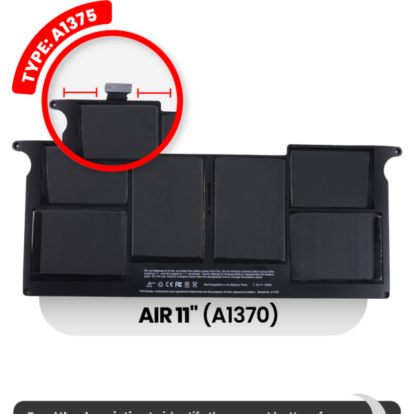 Bateria A1375 para Portátil Apple MacBook Air 11" A1370 (Late 2010)