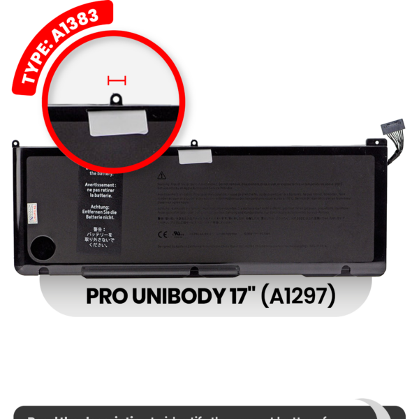 Bateria de Substituição A1383 para Portátil Apple MacBook Pro 17" A1297 (2011)