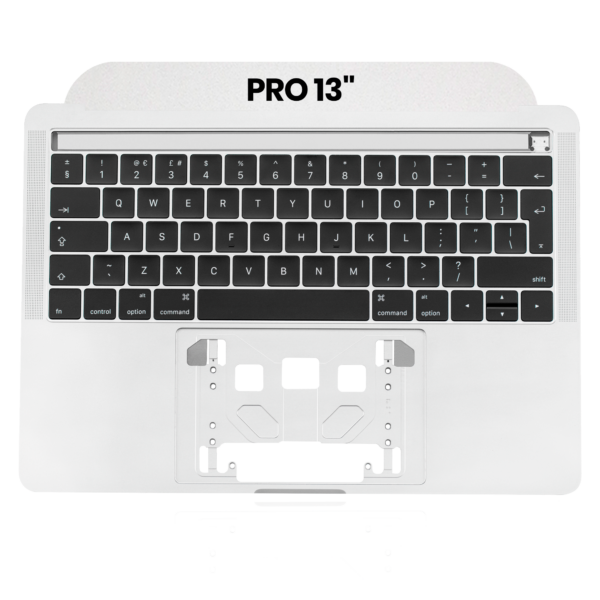 Top Case com Teclado ISO UK para MacBook Pro 13″ A1989 (2018–2019) – OEM Usado Grade A, Prateado