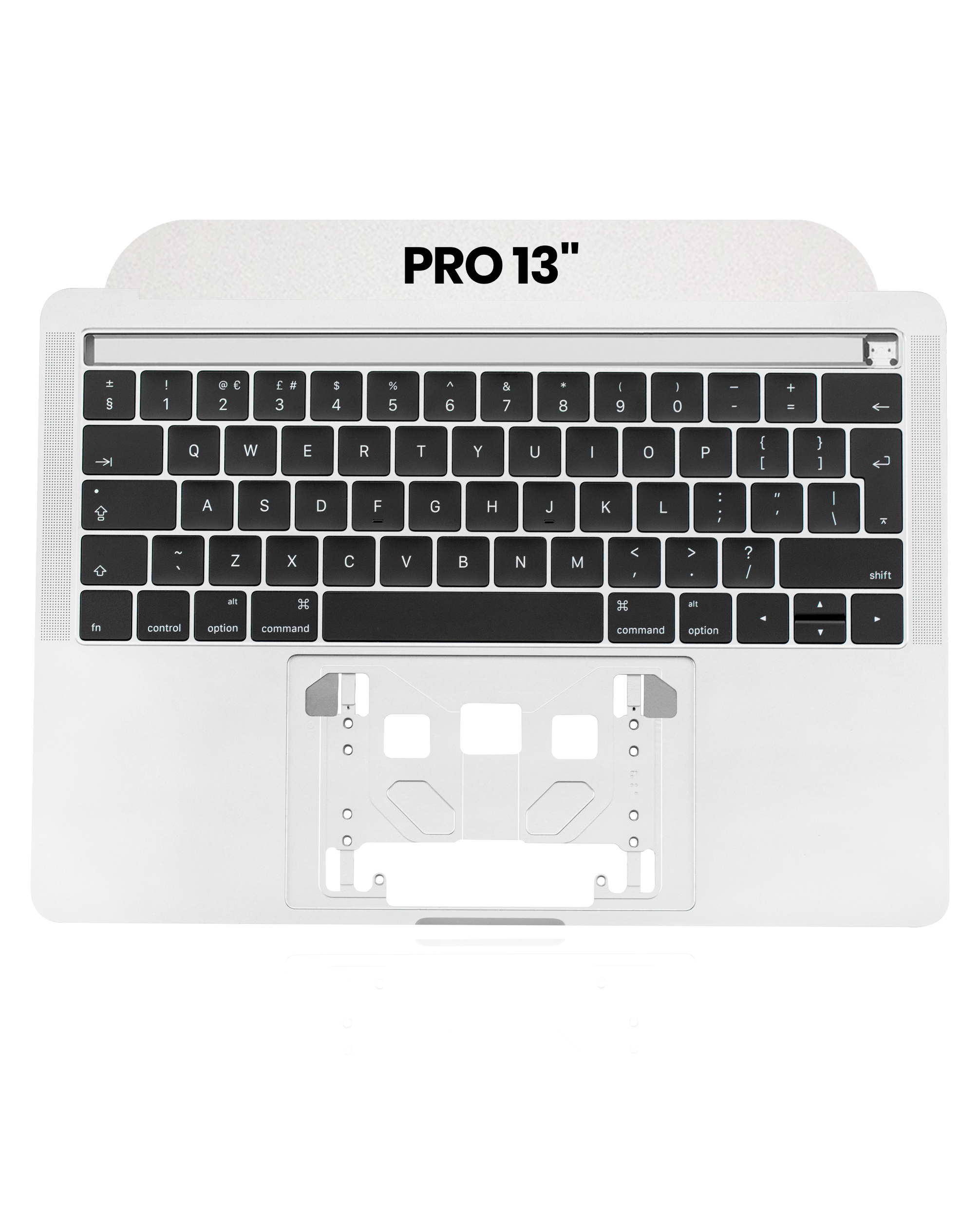 Top Case com Teclado ISO UK para MacBook Pro 13″ A1989 (2018–2019) – OEM Usado Grade A, Prateado