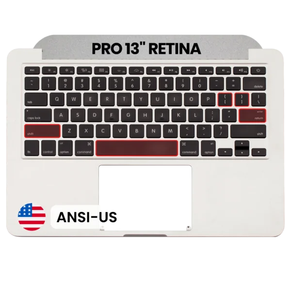 Top Case com Teclado ANSI US Retroiluminado para MacBook Pro 13″ A1502 Early 2015 — OEM Usado Grade A