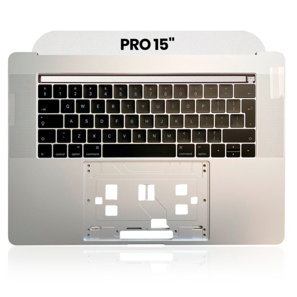 Top Case com Teclado ISO UK para MacBook Pro 15″ A1707 (2016–2017) — OEM Usado Grade A, Prateado