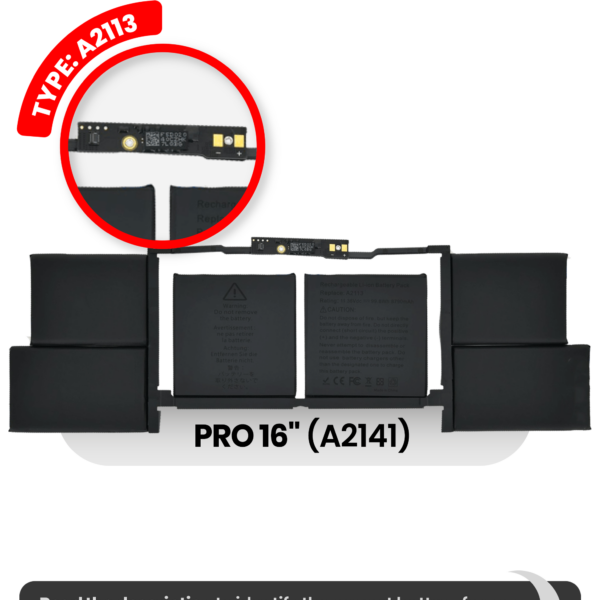 Bateria A2113 para Portátil Apple MacBook Pro 16" A2141 (2019)