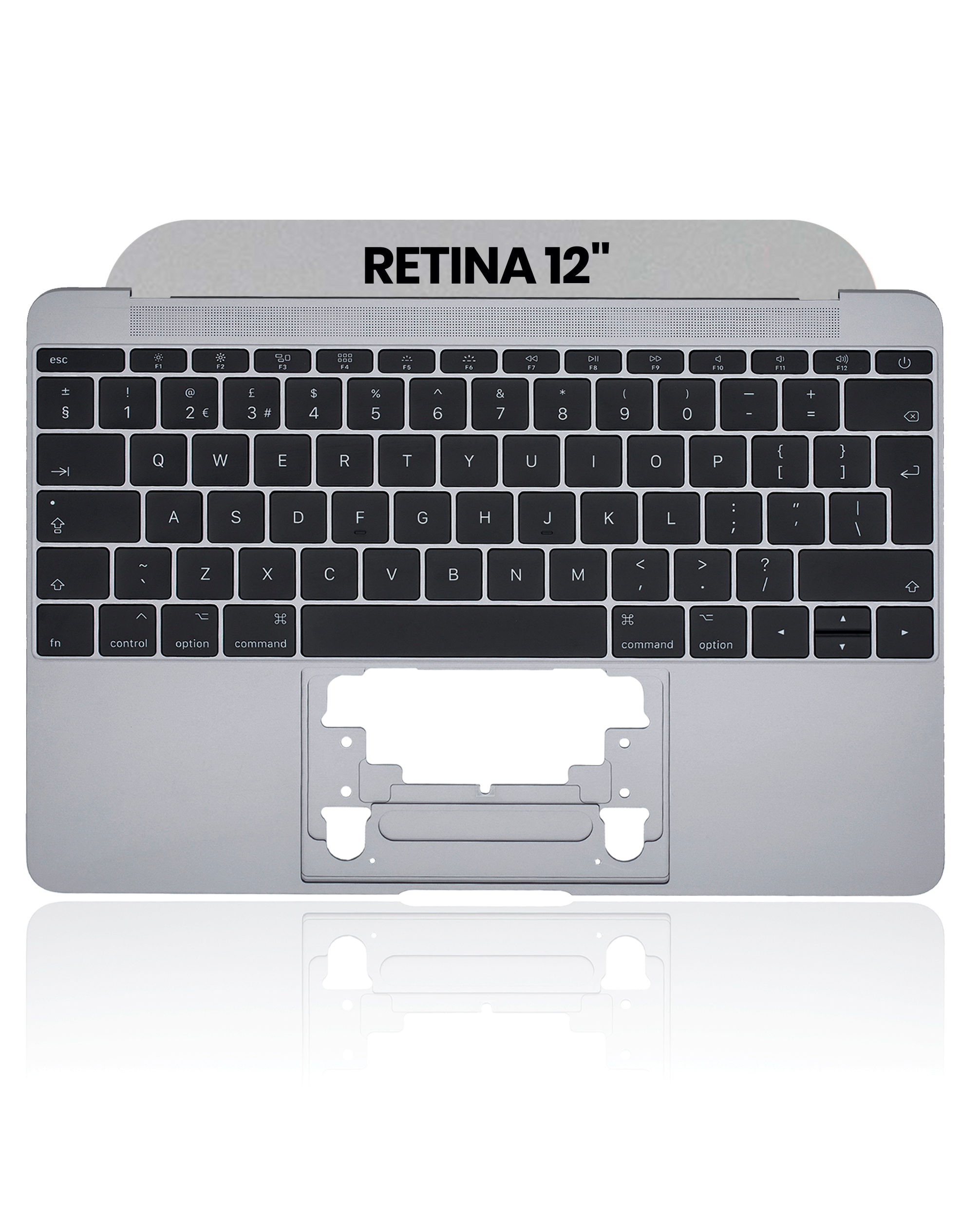 Top Case com Teclado ISO UK e Microfone para Portátil Apple MacBook Retina 12” A1534 (2016–2017) Space Gray — OEM Grade New