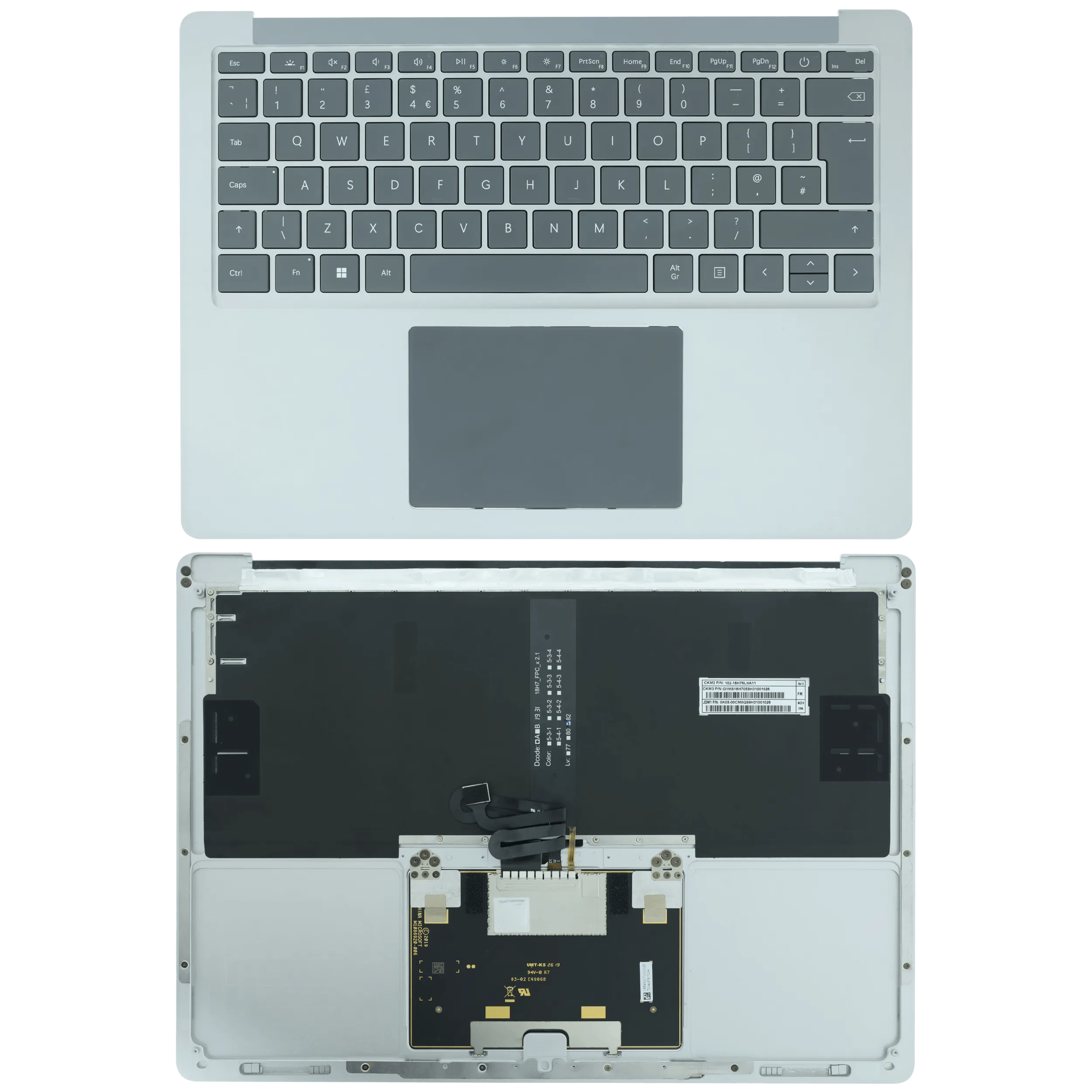 Top Case com Teclado para Portátil Microsoft Surface Laptop 4 13.5" (1950) Platinum EU - Image 2