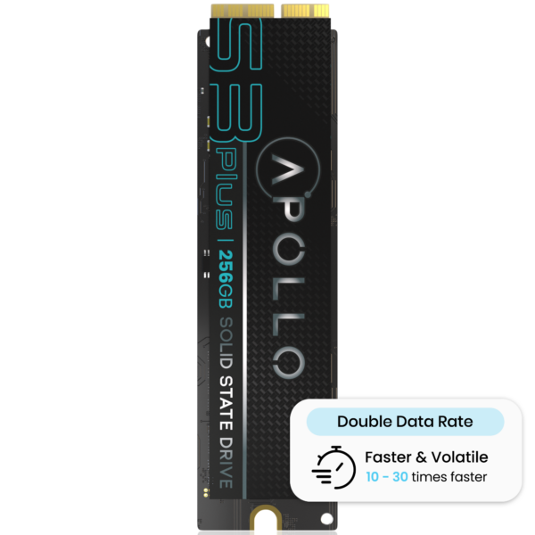 SSD Apollo S3 Plus 256 GB NVMe PCIe Gen 3 x4 com Memória DDR para Mac