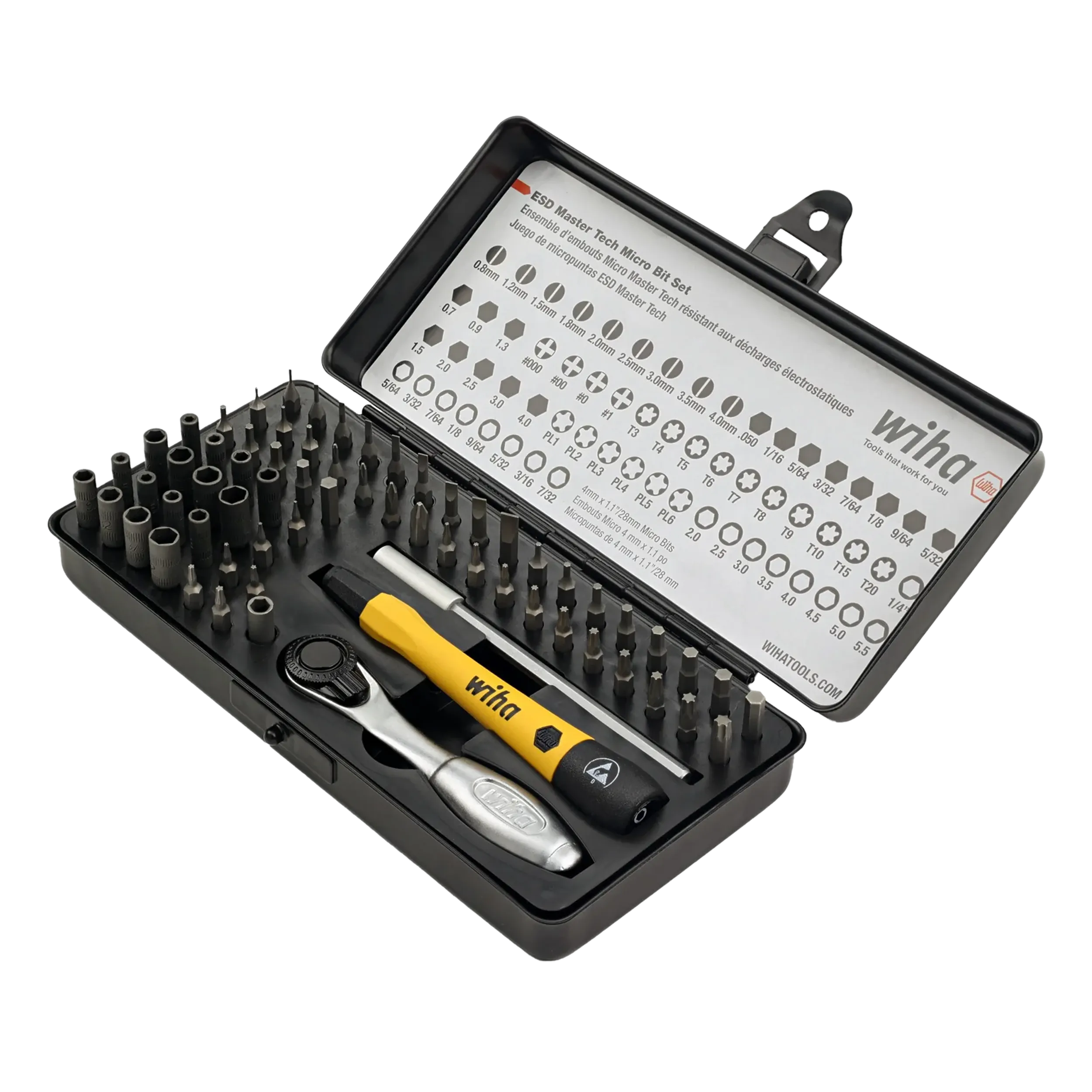 Wiha 65 Peças ESD Safe Master Technician Ratchet e MicroBit – Kit Profissional para Reparação de Portáteis - Image 4