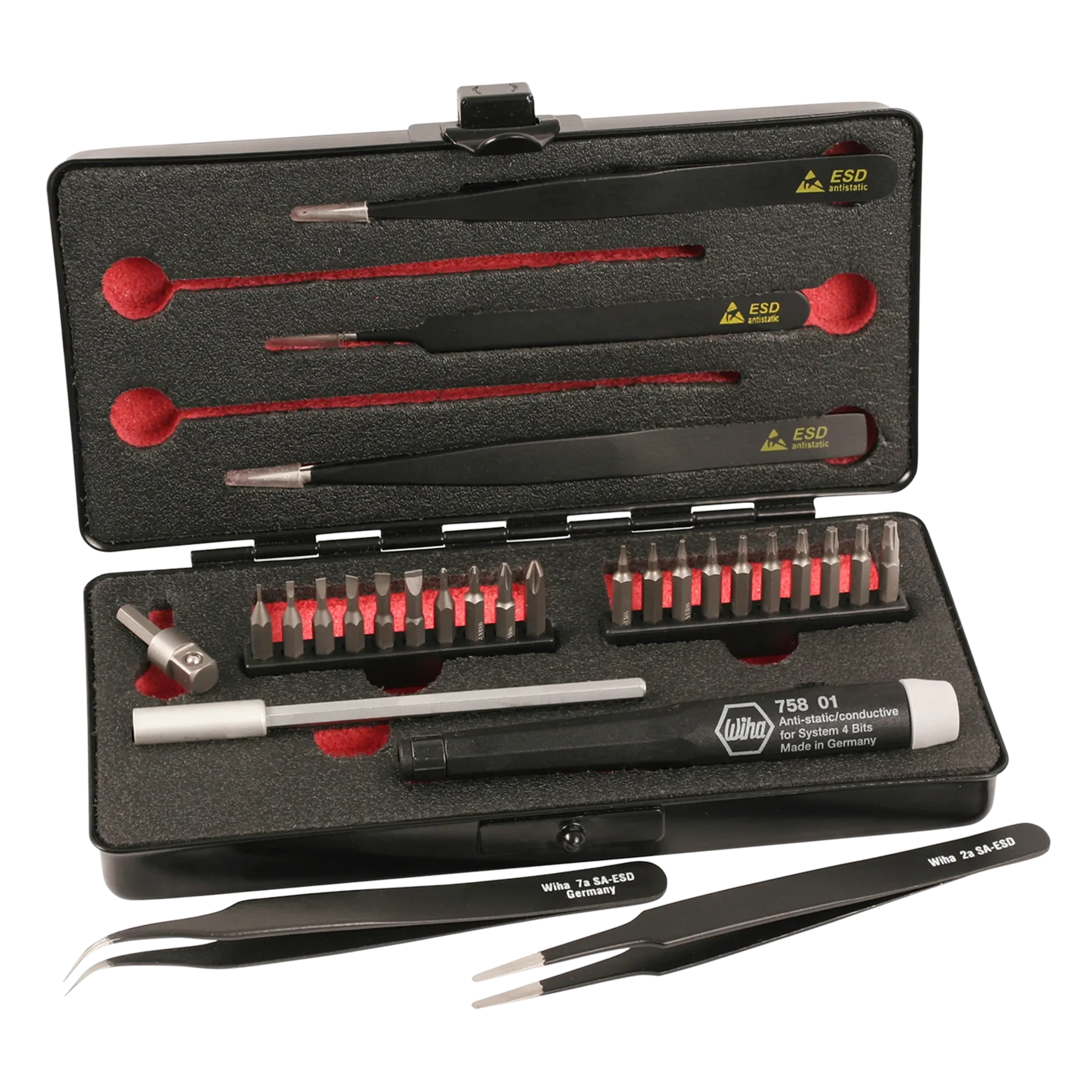 Wiha Kit de 28 Peças ESD para Reparação de Eletrónica com MicroBits e Pinças de Precisão - Image 3