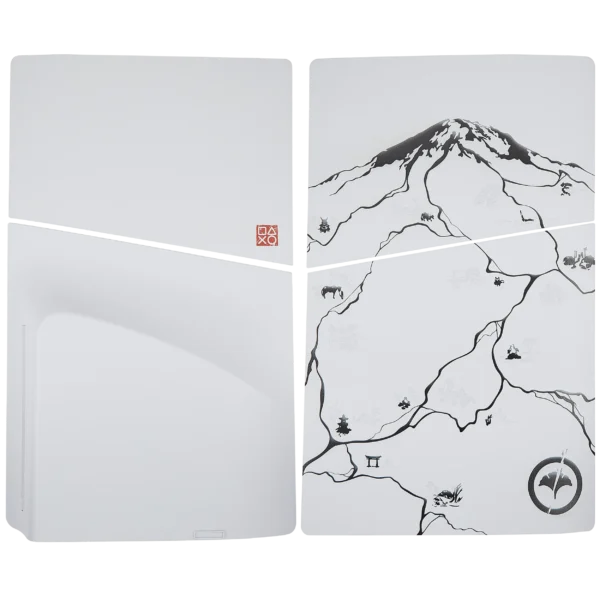 Faceplate Cover (Top & Bottom) para PlayStation 5 Slim (Disc Edition) – Ghost Of Yotei – Preto