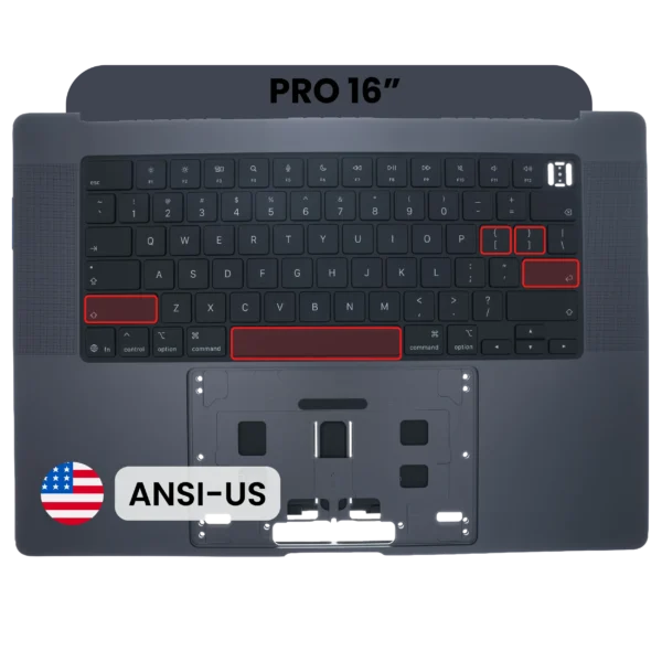 Top Case com Teclado ANSI US para MacBook Pro 16" A3428/A3429 (2026) — OEM Original, Space Black