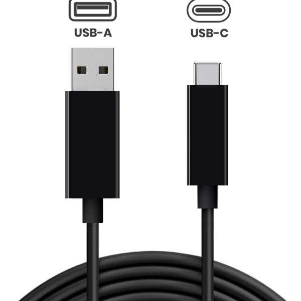 Cabo USB-A para USB-C 1.5m 15W Carregamento e Dados - Comandos PS5, Xbox, Switch e Portáteis